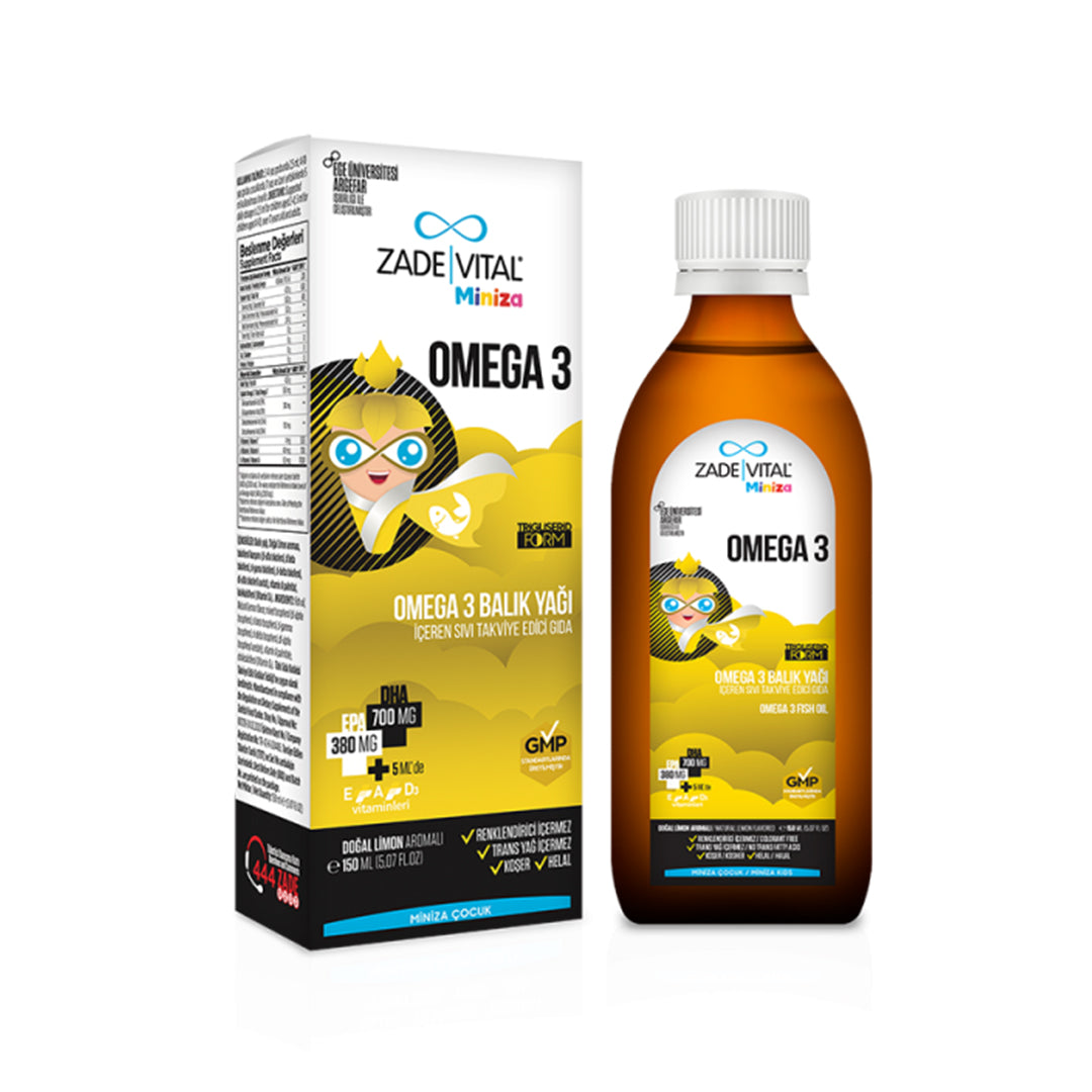 Miniza Omega 3 Fish Oil & Peanut Oil - 150 mlAylam.eu