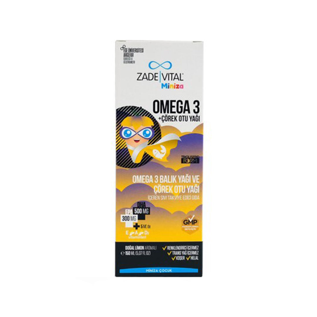 Miniza Omega 3 Fish Oil & Black Cumin Seed Oil - 150 ml