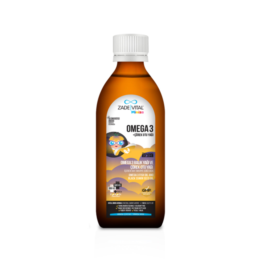 Miniza Omega 3 Fish Oil & Black Cumin Seed Oil - 150 ml