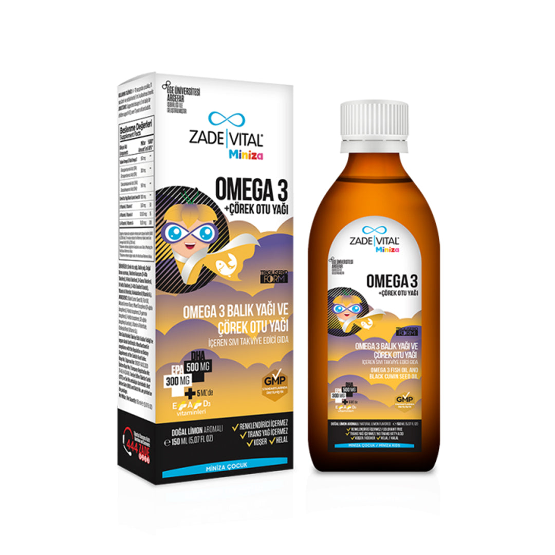 Miniza Omega 3 Fish Oil & Black Cumin Seed Oil - 150 ml